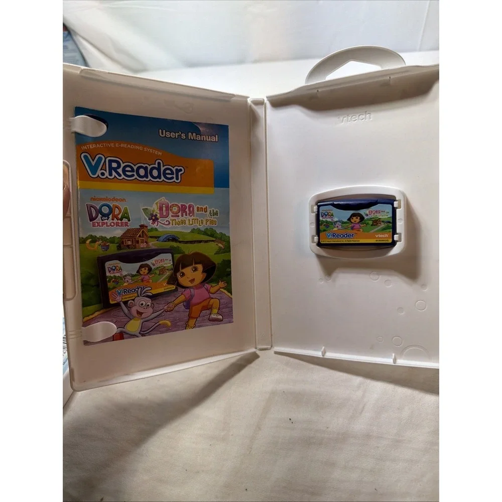 V.Reader By Vtech And 3 Cartridges No Charger UNTESTED